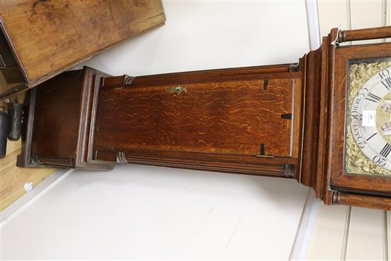 A late George III oak thirty hour longcase clock, by Thomas Haden of Dudley W.52cm